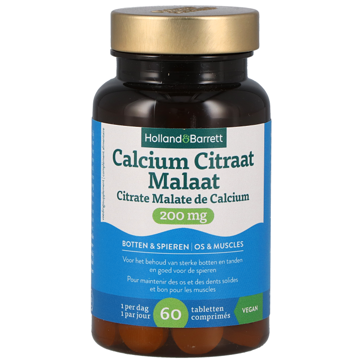 Holland & Barrett Calcium Citraat Malaat 200 mg - 60 Tabletten